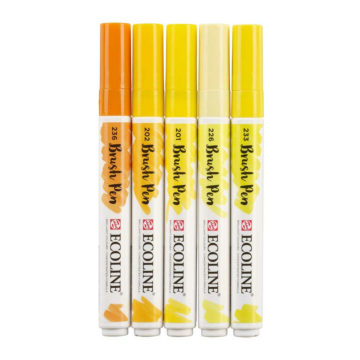 Ecoline - Brush Pen - 5er Set - Gelb