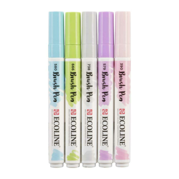Ecoline - Brush Pen - 5er Set - Pastell