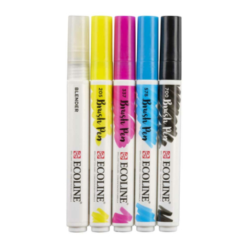 Ecoline - Brush Pen - 5er Set - Primär