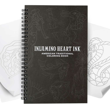 Inlumino Heart Ink - American Traditional Coloring Book