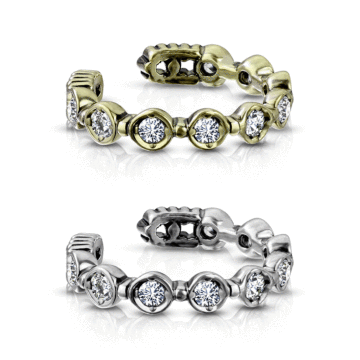 Kristall Ring Ear Cuff - Messing