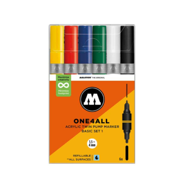 Molotow - ONE4ALL - Twin Marker 6er Set - Basic Set 1
