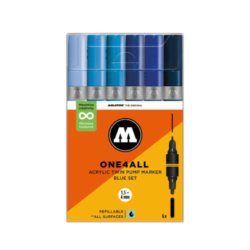 Molotow - ONE4ALL - Twin Marker 6er Set - Blue