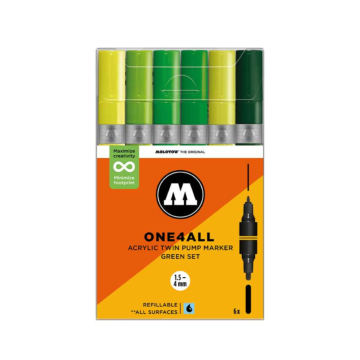 Molotow - ONE4ALL - Twin Marker 6er Set - Green