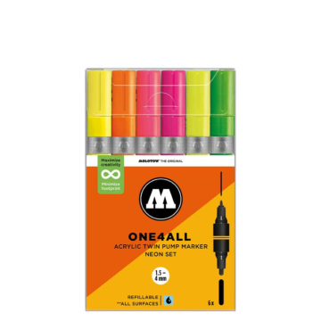 Molotow - ONE4ALL - Twin Marker 6er Set - Neon
