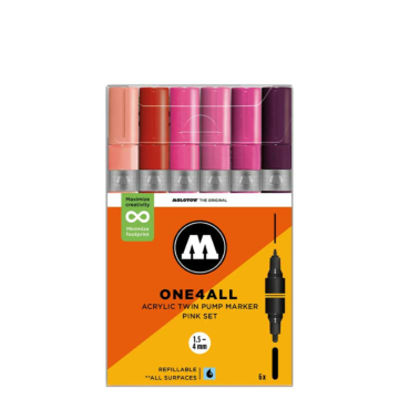 Molotow - ONE4ALL - Twin Marker 6er Set - Pink