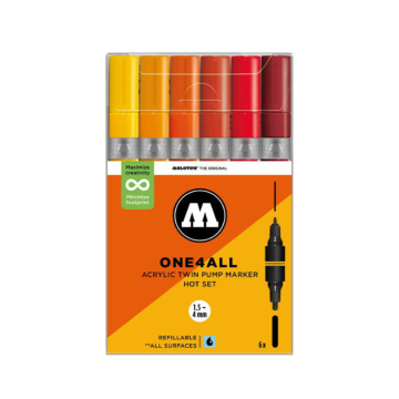 Molotow - ONE4ALL - Twin Marker 6er Set - Hot