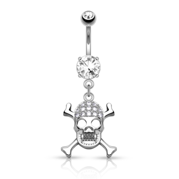 Skull Belly Button Piercing - Surgical Steel 316L - 1.6mm