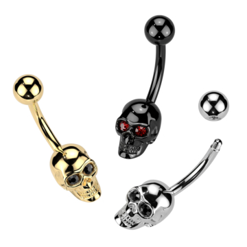 Skull Bauchnabel Piercing - Chirurgenstahl 316L - 1.6mm