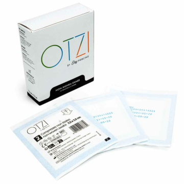 OTZI Easy Piercing - Sterile non-woven Swabs 7.5 x 7.5cm - 10 x 2 Pcs