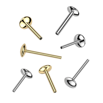 Labret mit abgerundeter Base - Push In - Titan - 0.8mm - 4mm Base