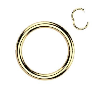 Endlos Ring mit Klickverschluss - Titan - 1.6mm - Gold