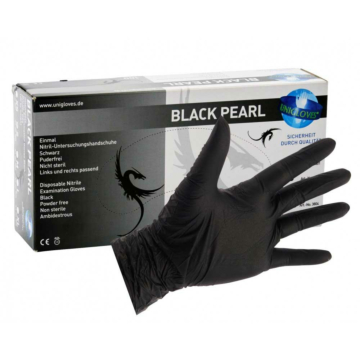 Unigloves - Black Pearl - Schwarze Nitril Handschuhe - 100 Stk