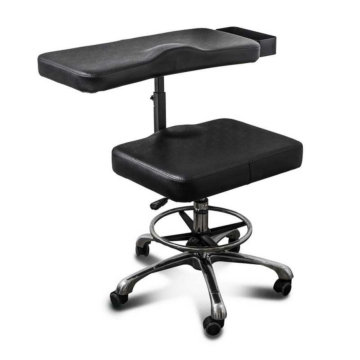 Unistar - WING Swivel Stool with Armrest - Black