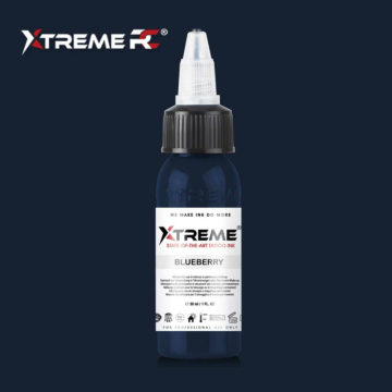 XTreme Ink - Blueberry 30ml, blue vegan tattoo ink. High-quality, long-lasting, and skin-friendly tattoo ink in Blueberry