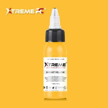 XTreme Ink - Bright Yellow 30ml, yellow vegan tattoo ink. High-quality, long-lasting, and skin-friendly tattoo ink in Bright Yellow.