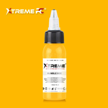 XTreme Ink - Bumble Bee 30ml, yellow vegan tattoo ink. High-quality, long-lasting, and skin-friendly tattoo ink in Bumble Bee.