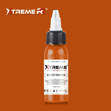 XTreme Ink - Burnt Orange 30ml, orange vegan tattoo ink. High-quality, long-lasting, and skin-friendly tattoo ink in Burnt Orange.