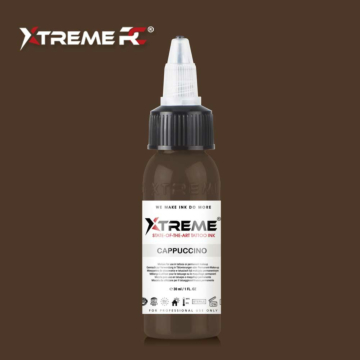 XTreme Ink - Cappuccino 30ml, brown vegan tattoo ink. High-quality, long-lasting, and skin-friendly tattoo ink in Cappuccino.