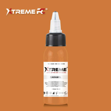 XTreme Ink - Caramel 30ml, karamellbraune vegane Tätowierfarbe. Hochwertige, langanhaltende und hautverträgliche Tätowierfarbe in Caramel.