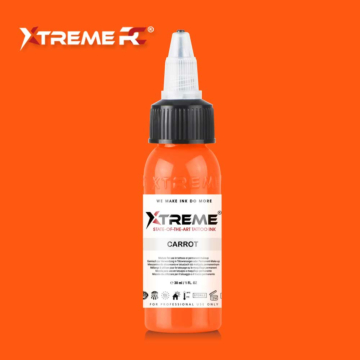 XTreme Ink - Carrot 30ml, carrot orange vegan tattoo ink. High-quality, long-lasting, and skin-friendly tattoo ink in Carrot