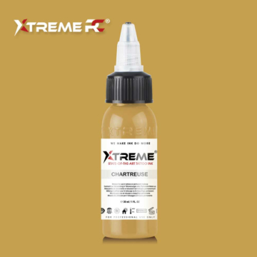 XTreme Ink - Chartreuse 30ml, gelbgrüne vegane Tätowierfarbe. Hochwertige, langanhaltende und hautverträgliche Tätowierfarbe in Chartreuse.