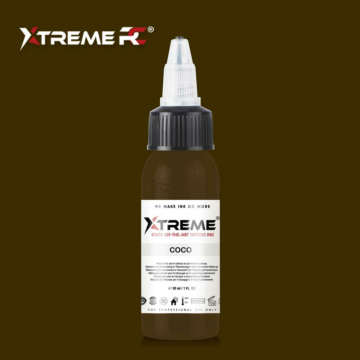 XTreme Ink - Coco 30ml, cocoa brown vegan tattoo ink. High-quality, long-lasting, and skin-friendly tattoo ink in Coco.