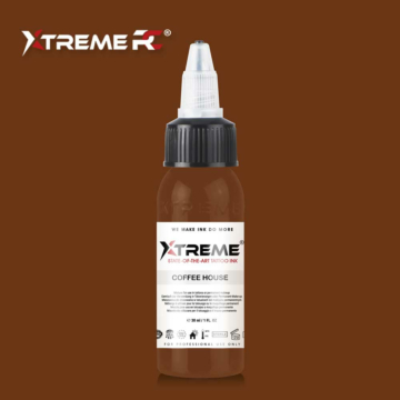 XTreme Ink - Coffee House 30ml, coffee brown vegan tattoo ink. High-quality, long-lasting, and skin-friendly tattoo ink in Coffee House