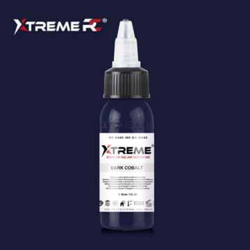 XTreme Ink - Dark Cobalt 30ml, cobalt blue vegan tattoo ink. High-quality, long-lasting, and skin-friendly tattoo ink in Dark Cobalt.