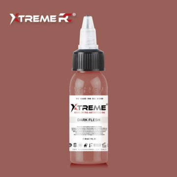 XTreme Ink - Dark Flesh 30ml, dunkle Hautfarbe vegane Tätowierfarbe. Hochwertige, langanhaltende und hautverträgliche Tätowierfarbe in Dark Flesh.