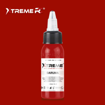 XTreme Ink - Daruma 30ml, dunkelrote vegane Tätowierfarbe. Hochwertige, langanhaltende und hautverträgliche Tätowierfarbe in Daruma.