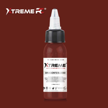 XTreme Ink - Dragon's Blood 30ml, drachenblutrote vegane Tätowierfarbe. Hochwertige, langanhaltende und hautverträgliche Tätowierfarbe in Dragon's Blood.