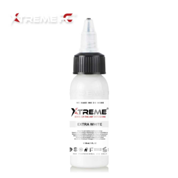 XTreme Ink - Extra White 30ml, extra white vegan tattoo ink. High-quality, long-lasting, and skin-friendly tattoo ink in Extra White.