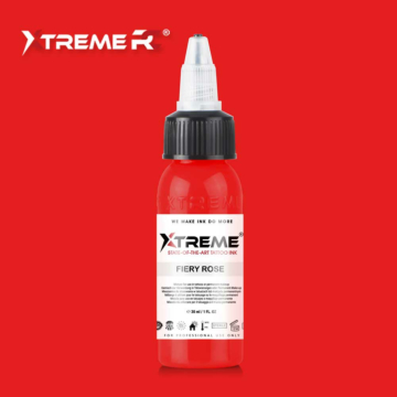 XTreme Ink - Fiery Rose 30ml, feuerrosafarbene vegane Tätowierfarbe. Hochwertige, langanhaltende und hautverträgliche Tätowierfarbe in Fiery Rose.