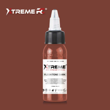 XTreme Ink - Flesh Tone Dark 30ml, dunkle fleischfarbene vegane Tätowierfarbe. Hochwertige, langanhaltende und hautverträgliche Tätowierfarbe in Flesh Tone Dark.