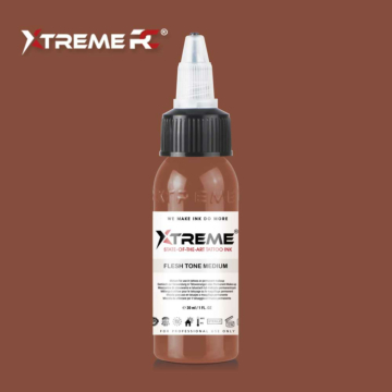 Xtreme Ink Flesh Tone Medium - 30ml bottle of brown tattoo ink