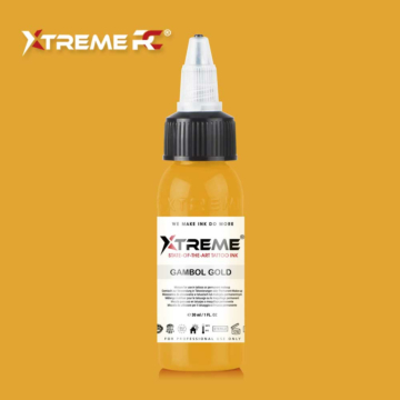 Xtreme Ink Gambol Gold - 30ml bottle of gold tattoo ink