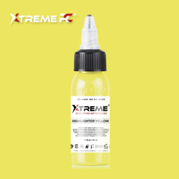 Xtreme Ink Highlighter Yellow - 30ml bottle of yellow tattoo ink