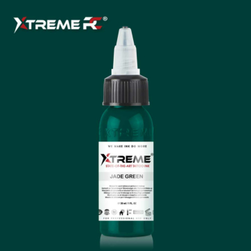 Xtreme Ink Jade Green - 30ml bottle of green tattoo ink, high-quality vegan tattoo color,