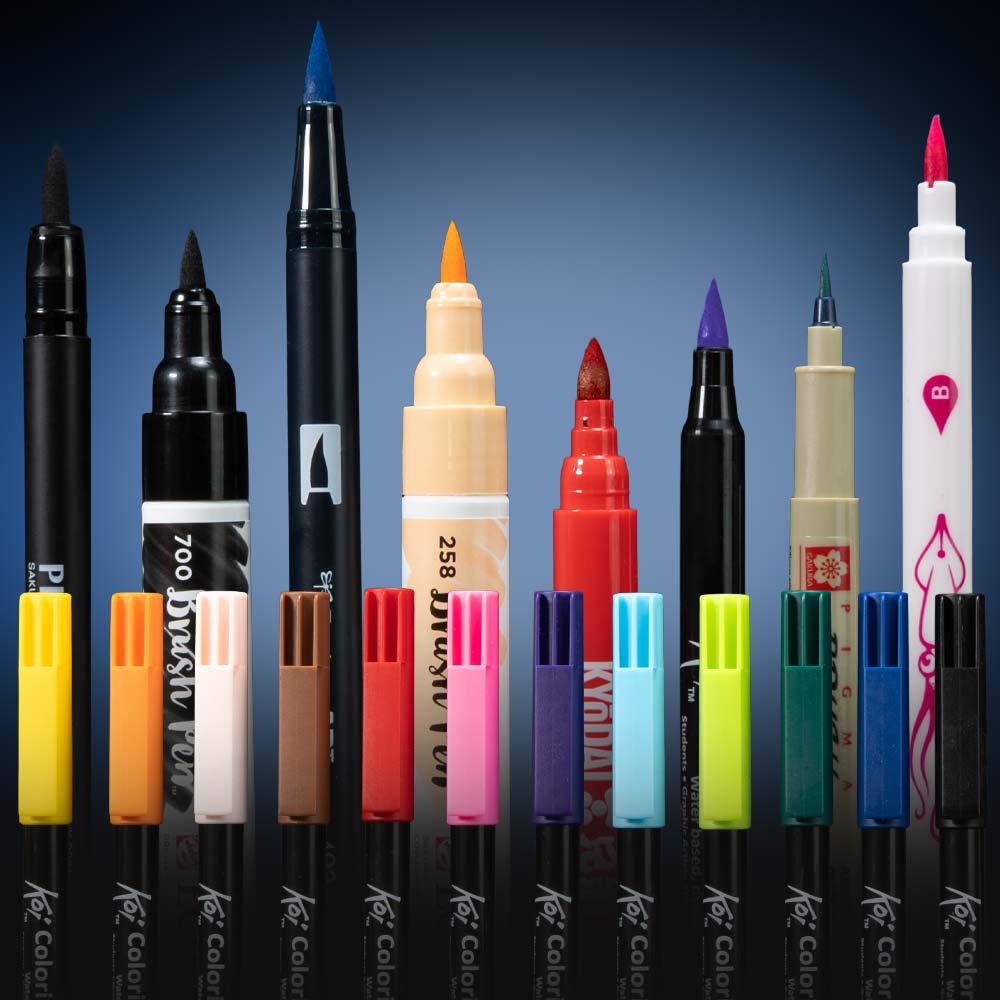 Brushpen, Pinsel stifte